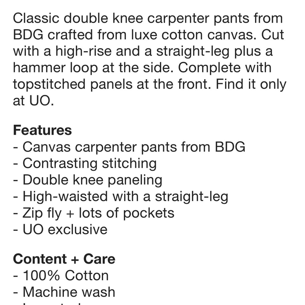 BDG carpenter style wide leg jeans - Picture 3 of 8